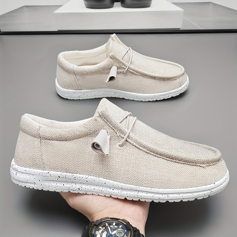 Men's Loafer Shoes With Decorative Shoelaces, Comfy Non-slip Slip On Breathable Shoes Sneakers, Spring And Summer