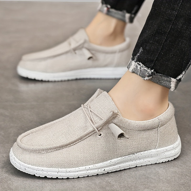 Men's Loafer Shoes With Decorative Shoelaces, Comfy Non-slip Slip On Breathable Shoes Sneakers, Spring And Summer