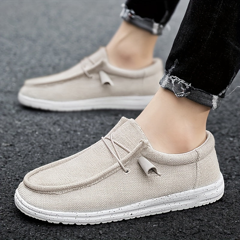Men's Loafer Shoes With Decorative Shoelaces, Comfy Non-slip Slip On Breathable Shoes Sneakers, Spring And Summer