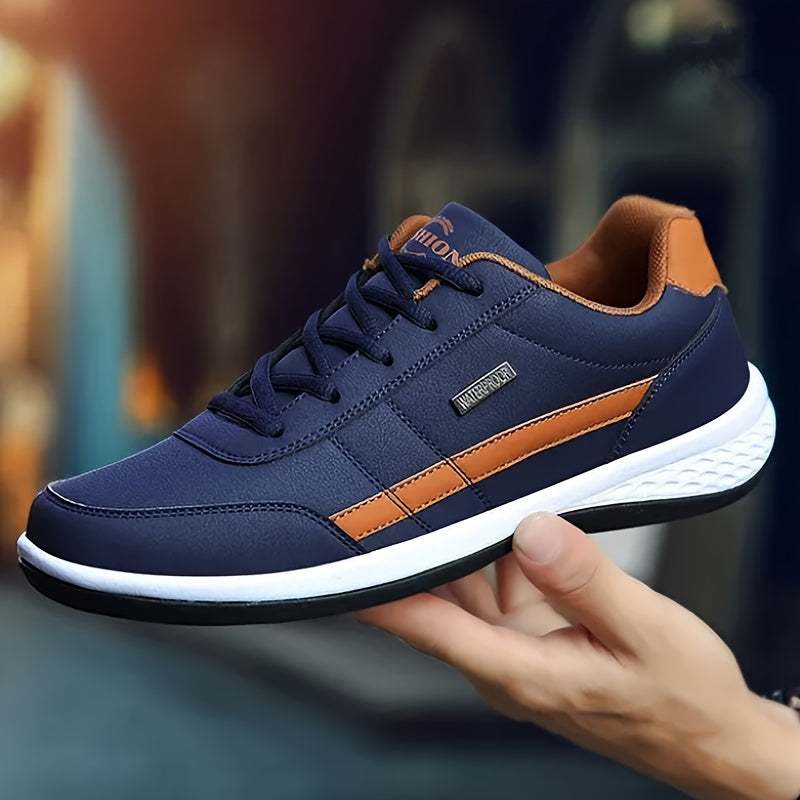 PLUS SIZE Men's Trendy Non Slip Sneakers, Comfy Durable Soft Sole Shoes For Men's Outdoor Activities