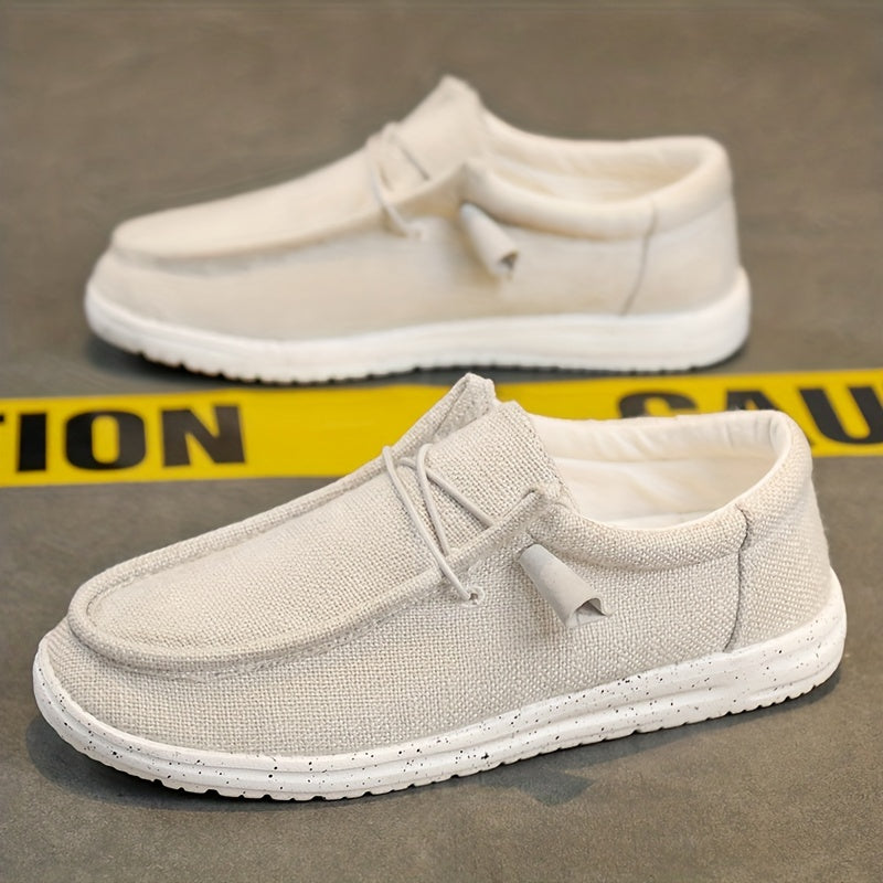 Men's Loafer Shoes With Decorative Shoelaces, Comfy Non-slip Slip On Breathable Shoes Sneakers, Spring And Summer