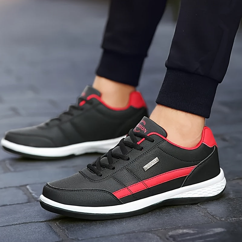 PLUS SIZE Men's Trendy Non Slip Sneakers, Comfy Durable Soft Sole Shoes For Men's Outdoor Activities